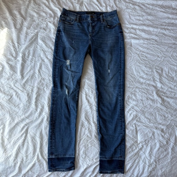 Lucky Brand Brooke Leggings Dark Blue Skinny Jeans Dark Wash Ankle Distressed - Picture 1 of 11